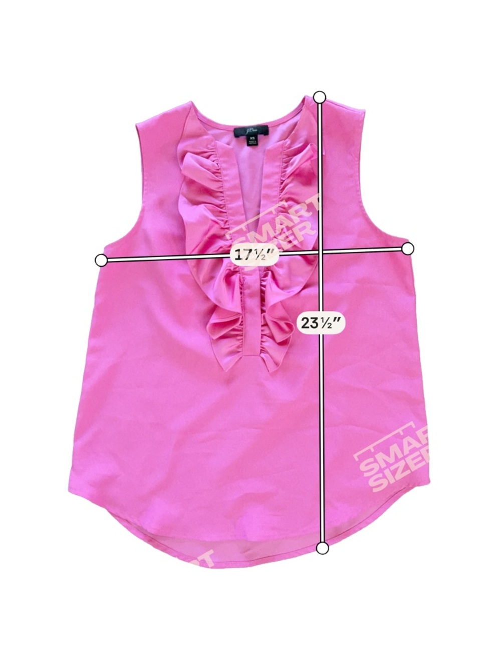 J.Crew Pink Satin Ruffle V Neck Blouse Sleeveless XS AC365 - Picture 2 of 5
